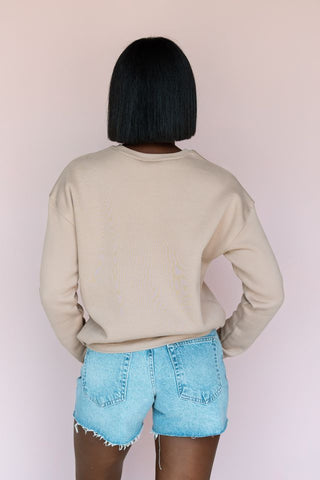 OAT COLLECTIVE TAN LAKE LIFE SWEATSHIRT