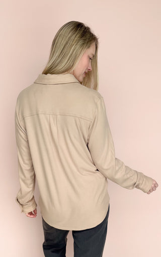 PANACHE APPAREL CO TAN MINDI BUTTON UP