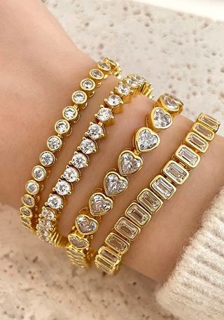 SAHIRA JEWELRY DESIGN HEART TENNIS BRACELET