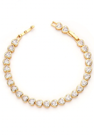 SAHIRA JEWELRY DESIGN HEART TENNIS BRACELET