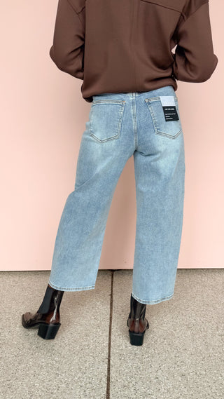 SAIGE DENIM HIGH RISE BARREL JEAN