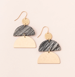 SCOUT JASPER/GD HALF MOON EARRINGS