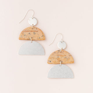 SCOUT WOOD/SILV HALF MOON EARRING