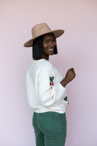 SHE + SKY CHERRY SWEATER