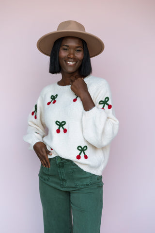 SHE + SKY CHERRY SWEATER