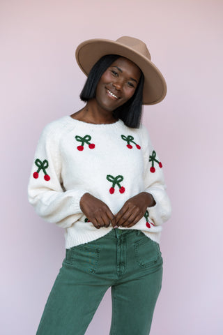 SHE + SKY CHERRY SWEATER