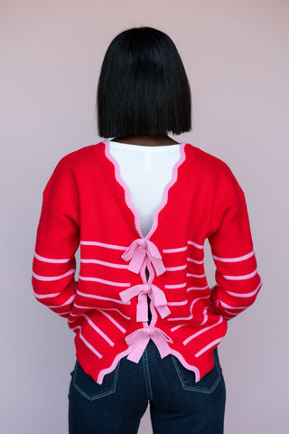 SHE + SKY REVERSIBLE BOW CARDI