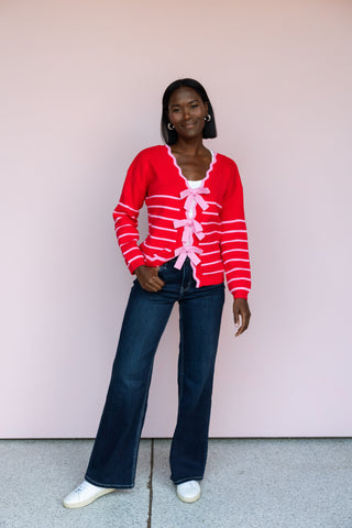 SHE + SKY REVERSIBLE BOW CARDI