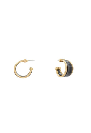 WHAT'S HOT JEWELRY ACRYLIC BLACK HOOPS