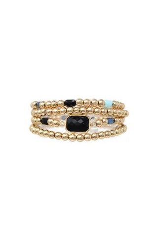 WHAT'S HOT JEWELRY BLACK STONE BRACELET