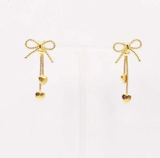 WHAT'S HOT JEWELRY BOW HEART DROP EARRINGS