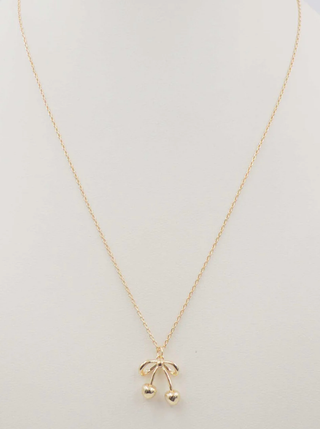 WHAT'S HOT JEWELRY CHERRY BOW NECKLACE