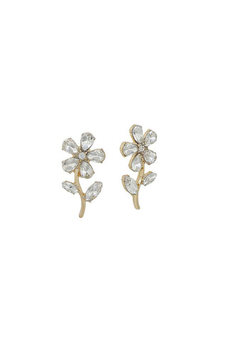 WHAT'S HOT JEWELRY CLEAR FLOWER EARRINGS