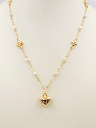 WHAT'S HOT JEWELRY CLOVER PEARL NECKLACE