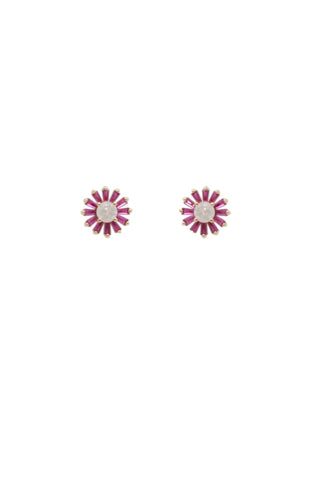 WHAT'S HOT JEWELRY CRYSTAL FLOWER EARRINGS