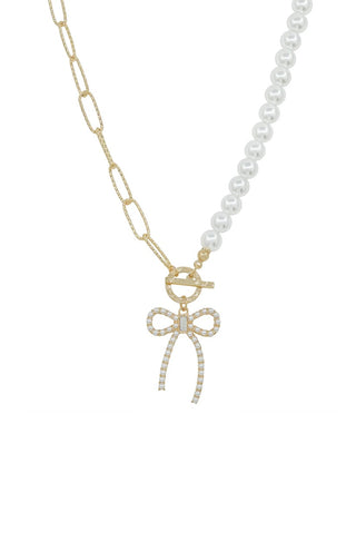 WHAT'S HOT JEWELRY CUTESY BOW NECKLACE