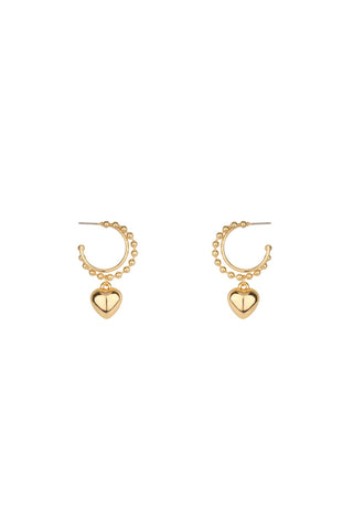 WHAT'S HOT JEWELRY DOUBLE HEART HOOPS