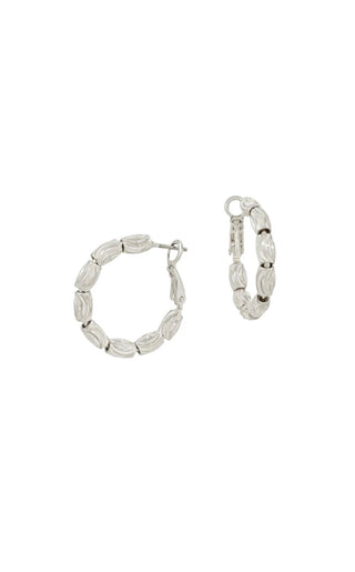 WHAT'S HOT JEWELRY OVAL BEAD HOOPS
