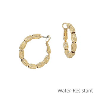 WHAT'S HOT JEWELRY OVAL BEAD HOOPS