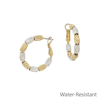 WHAT'S HOT JEWELRY OVAL BEAD HOOPS