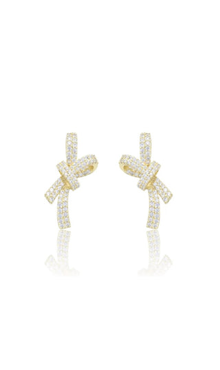 WHAT'S HOT JEWELRY PAVE KNOT EARRINGS