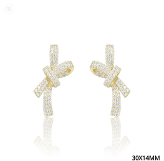 WHAT'S HOT JEWELRY PAVE KNOT EARRINGS