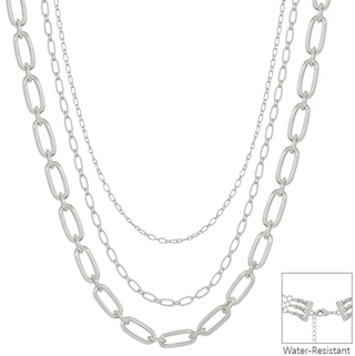 WHAT'S HOT JEWELRY SILVER OVAL CHAIN