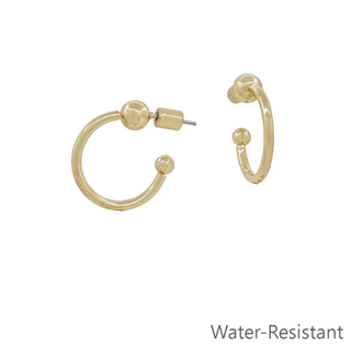 WHAT'S HOT JEWELRY SMALL BALL HOOP EARRINGS