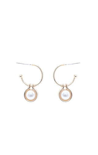WHAT'S HOT JEWELRY THIN PEARL HOOPS